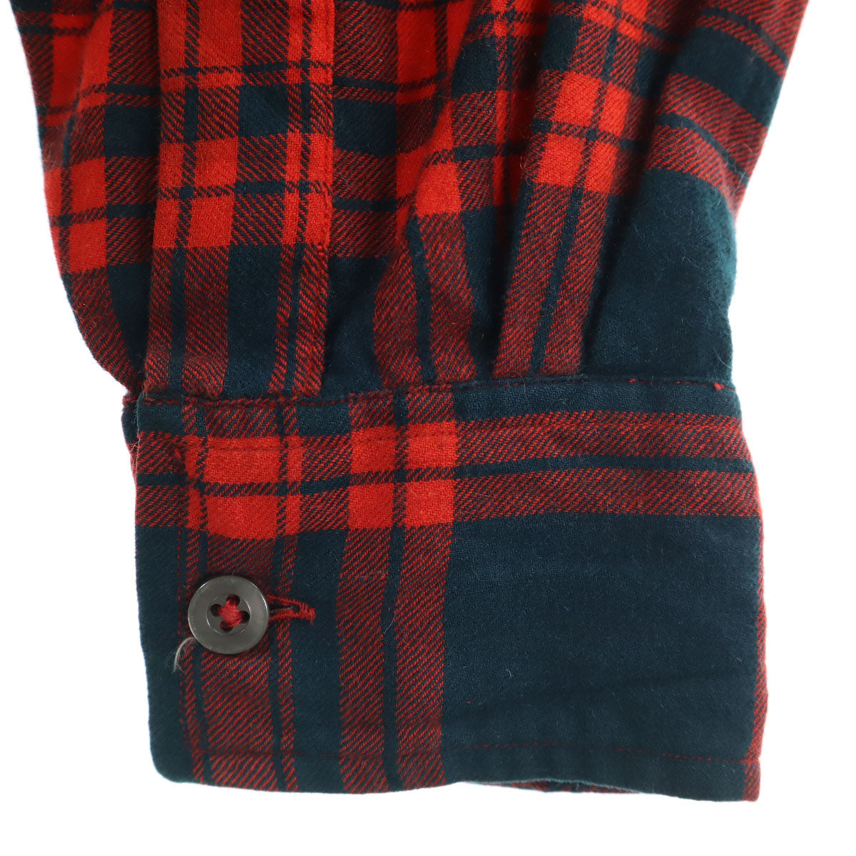 60s ヴィンテージ チェック柄 長袖 オープンカラーシャツ M レッド メンズ