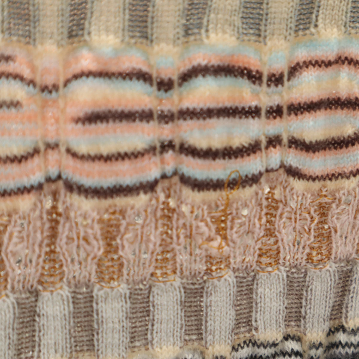 Missoni ミッソーニ ボーダー柄 ノースリーブ ニット 44 ベージュ レディース