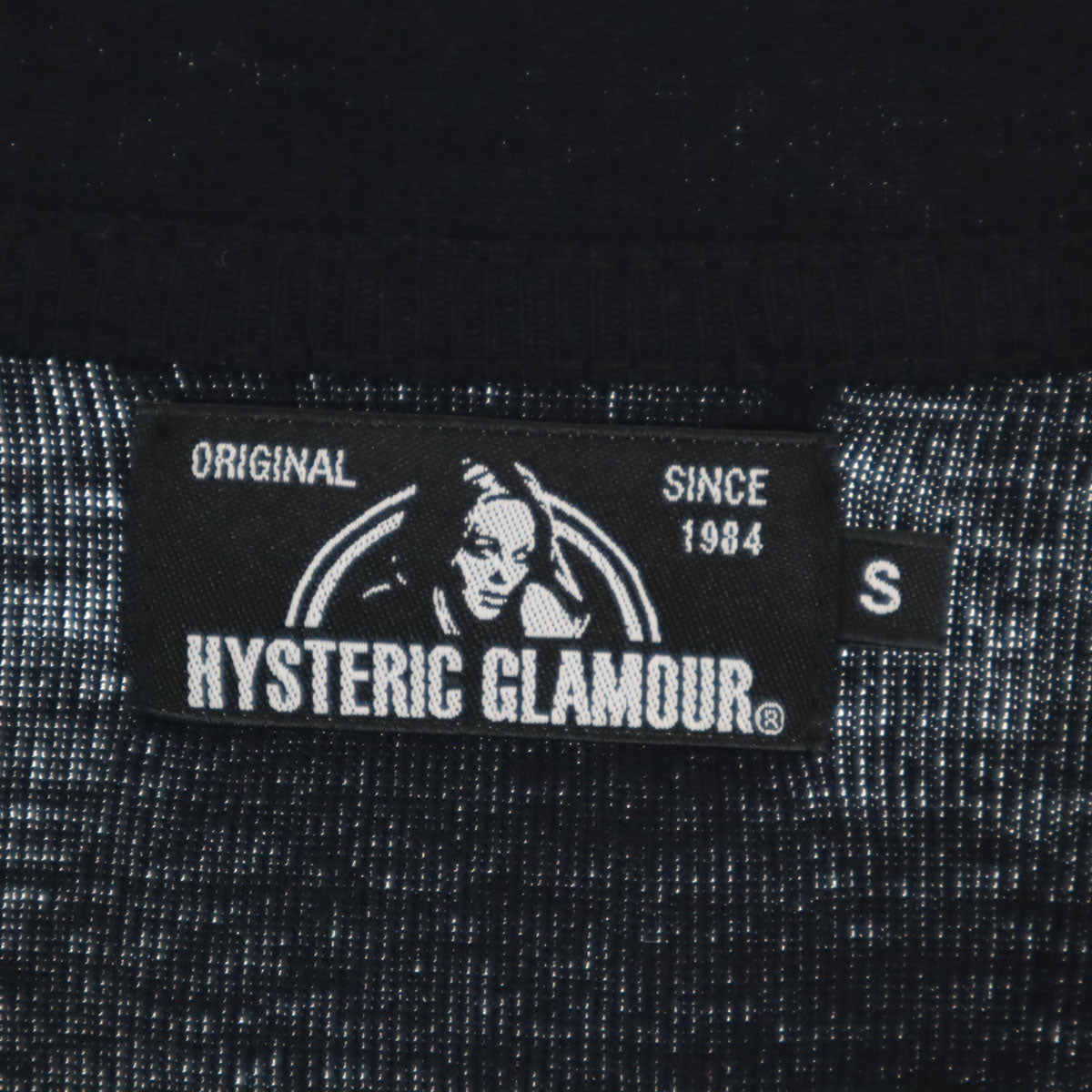 HYSTERIC GLAMOUR ヒステリックグラマー 日本製 長袖 Vネック カーディガン S ブラック 天竺 メンズ