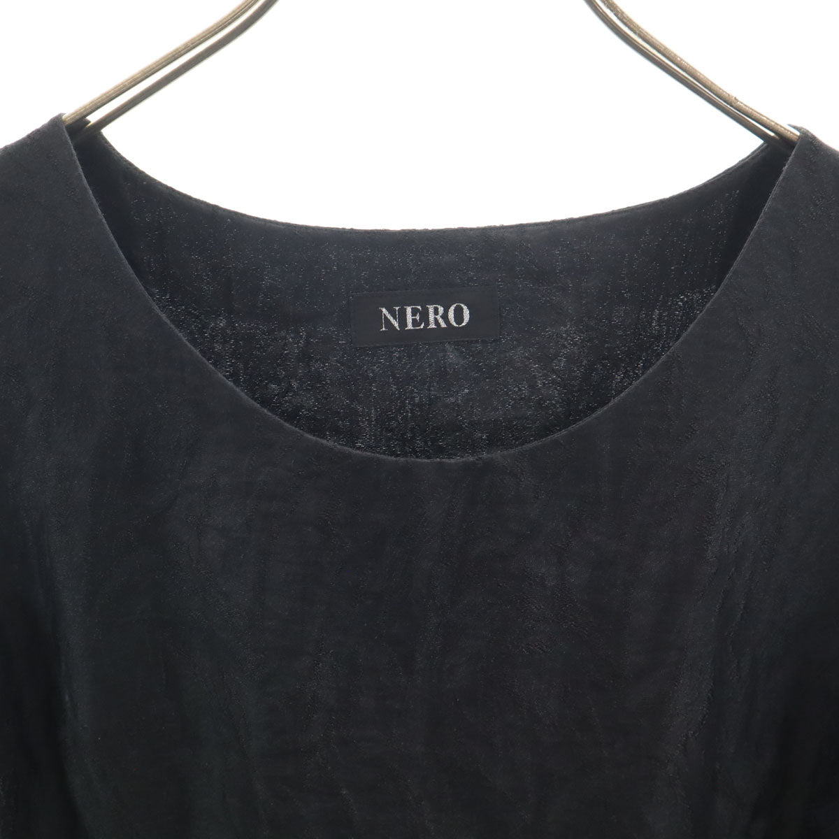 NERO ネロ ノースリーブ メッシュ切替 ワンピース 38 ブラック レディース