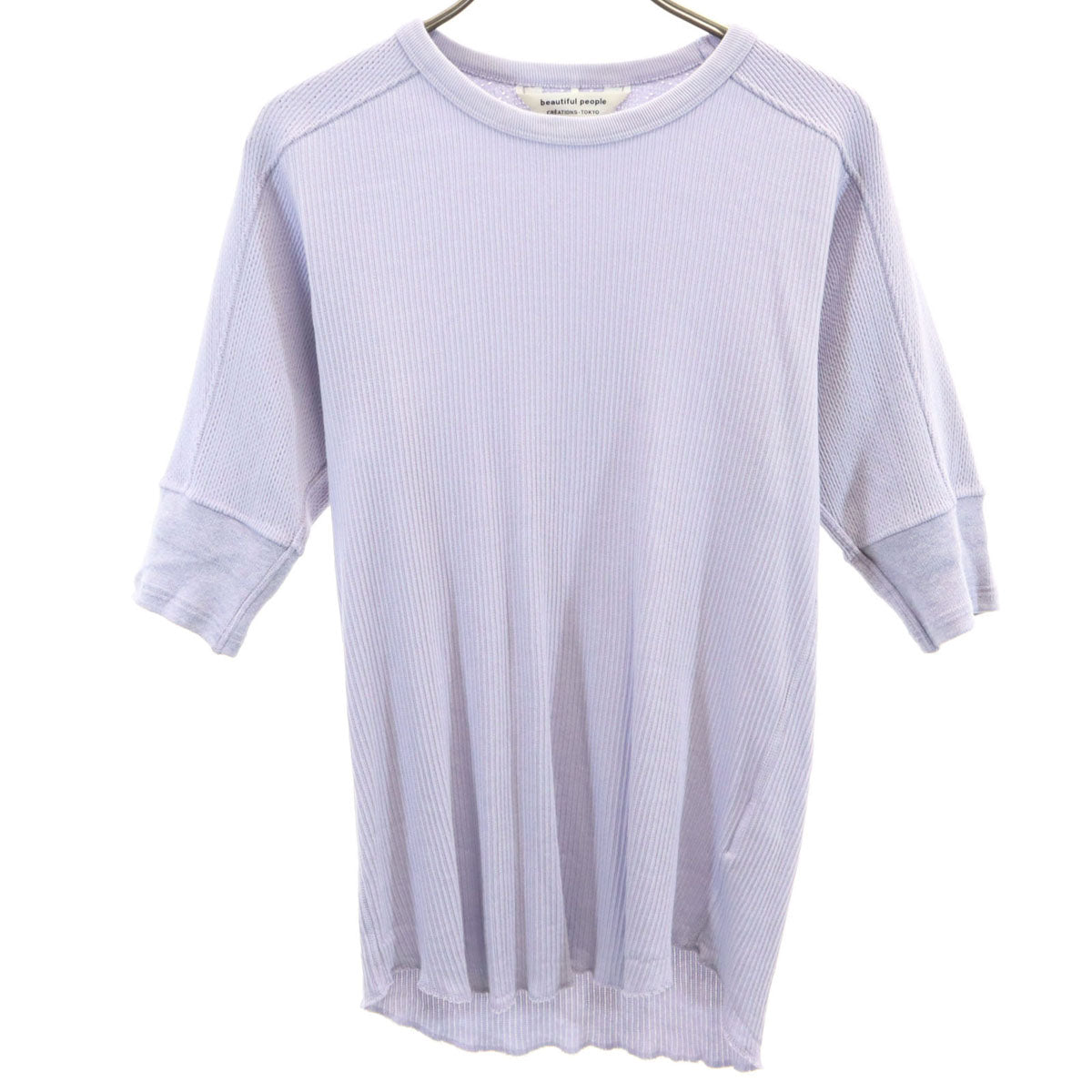 beautiful people ビューティフルピープル 5分袖 Tシャツ 38 パープル系 CREATIONS-TOKYO ロンT メンズ