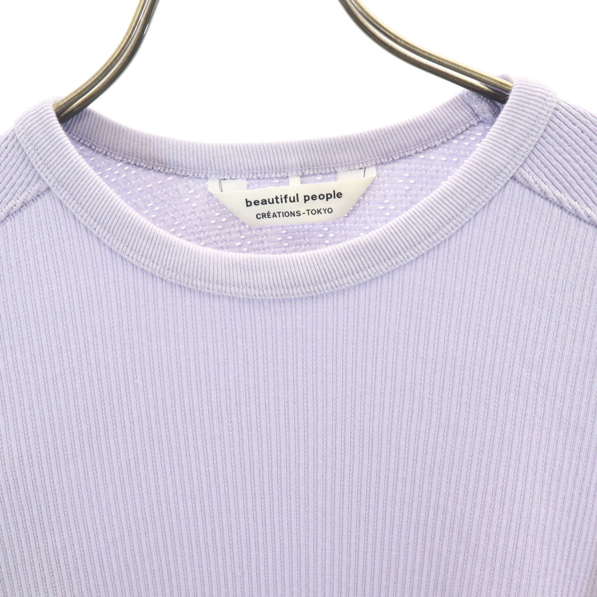 beautiful people ビューティフルピープル 5分袖 Tシャツ 38 パープル系 CREATIONS-TOKYO ロンT メンズ