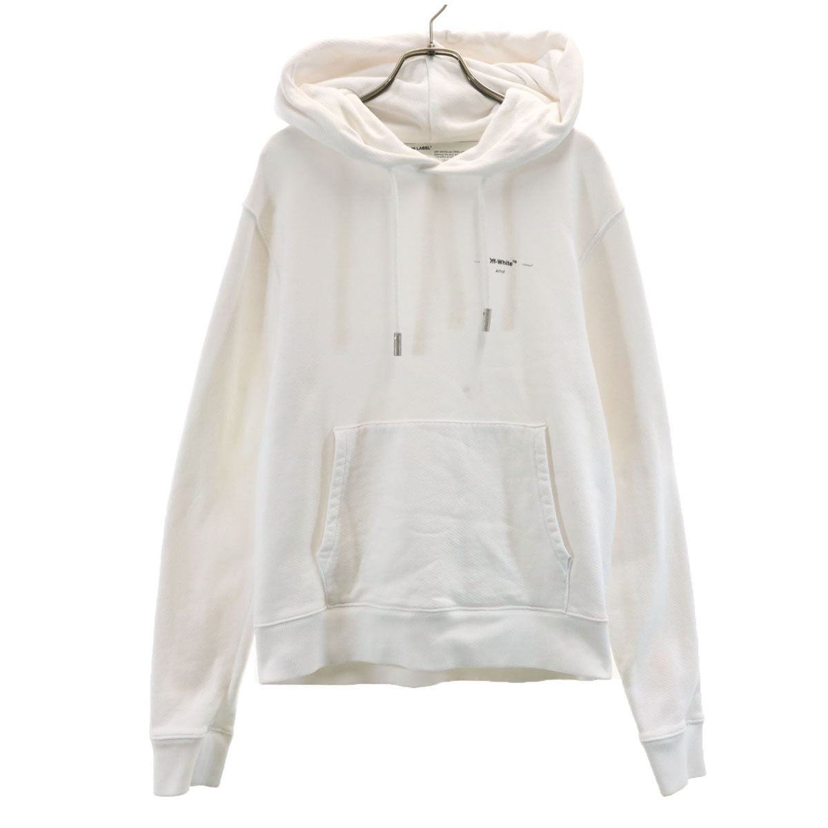 OFF-WHITE オフホワイト ポルトガル製 長袖 スリム スウェットパーカー S ホワイト メンズ