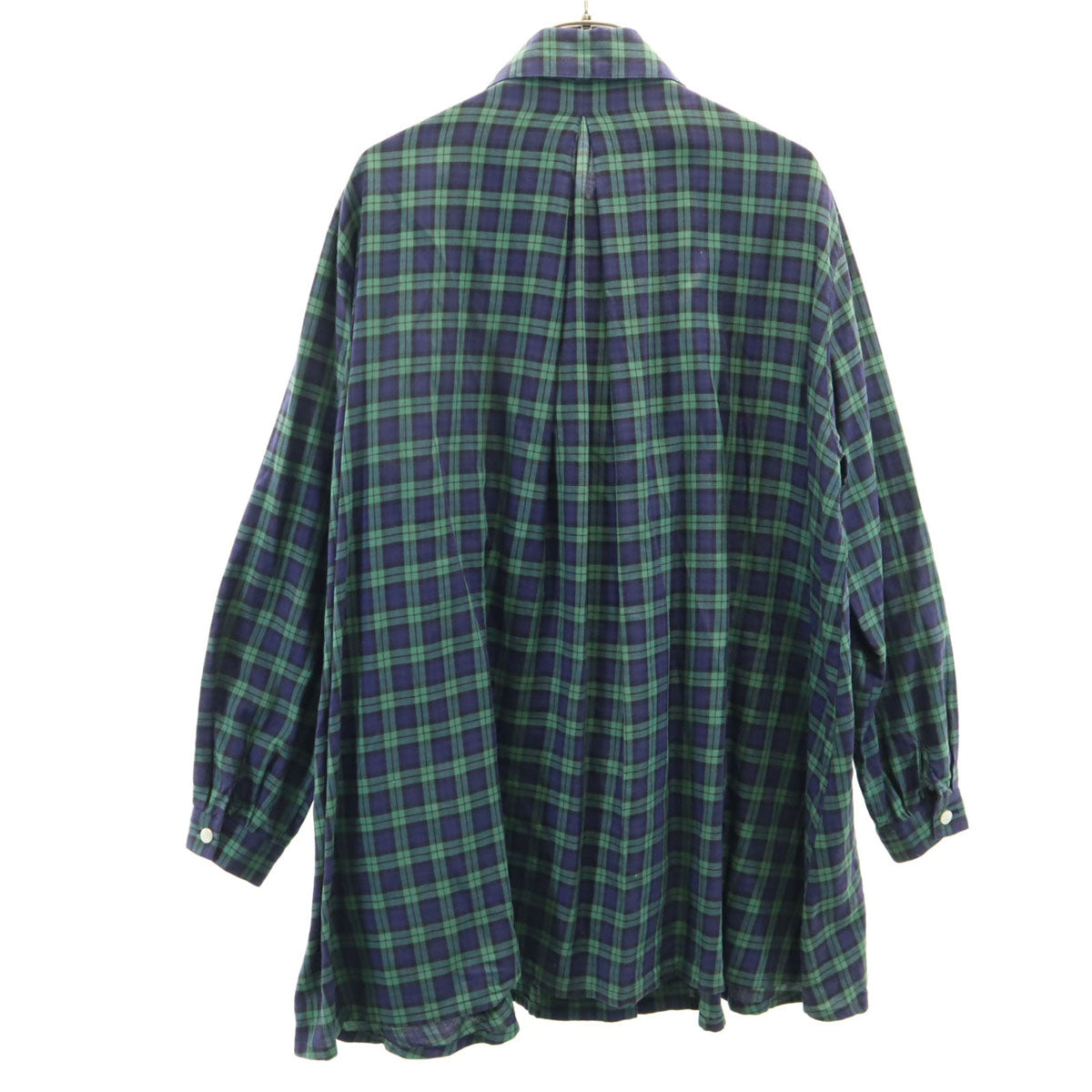 Christian Dior SPORTS クリスチャンディオールスポーツ 90s オールド チェック柄 長袖 チュニック丈 シャツ M ネイビー レディース