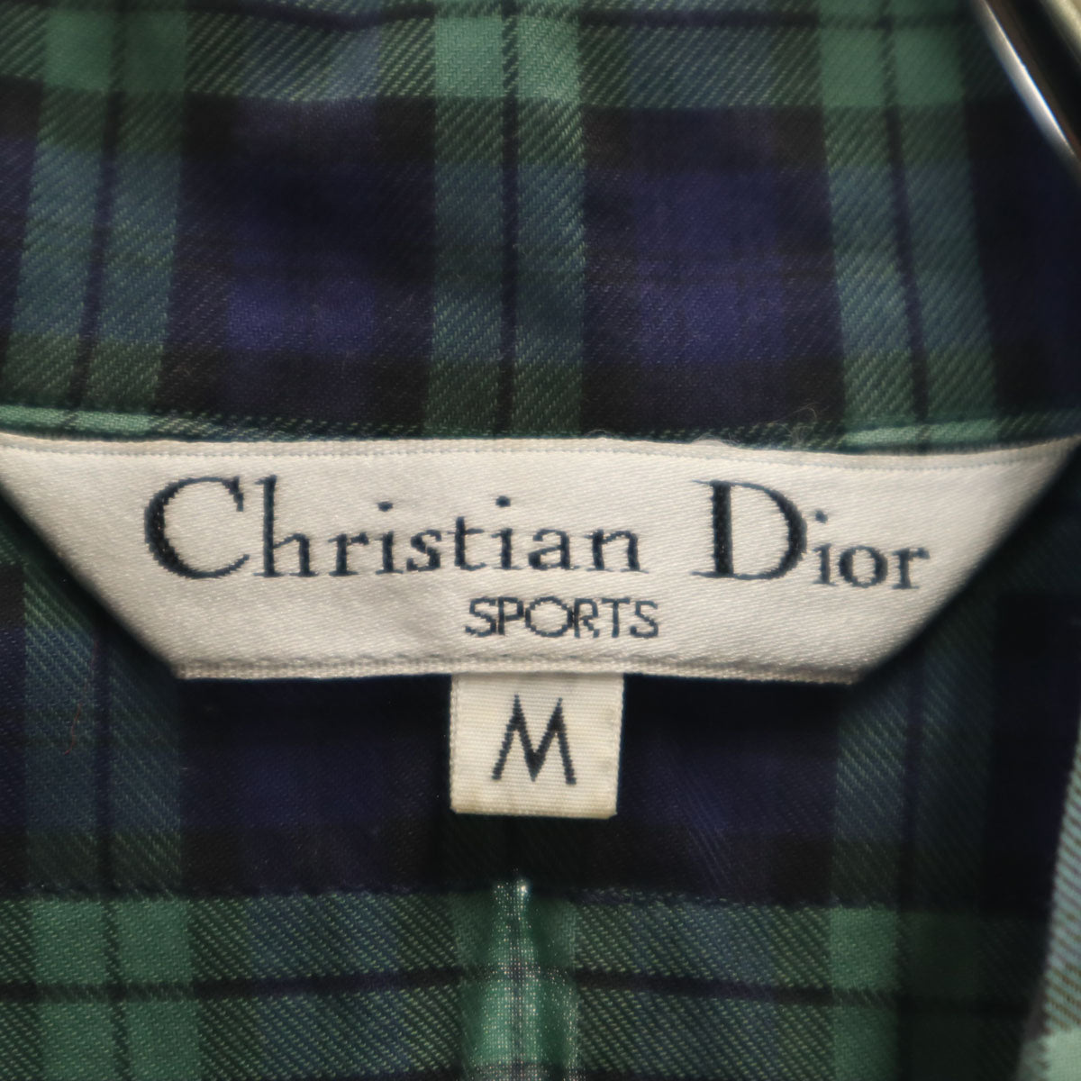 Christian Dior SPORTS クリスチャンディオールスポーツ 90s オールド チェック柄 長袖 チュニック丈 シャツ M ネイビー レディース