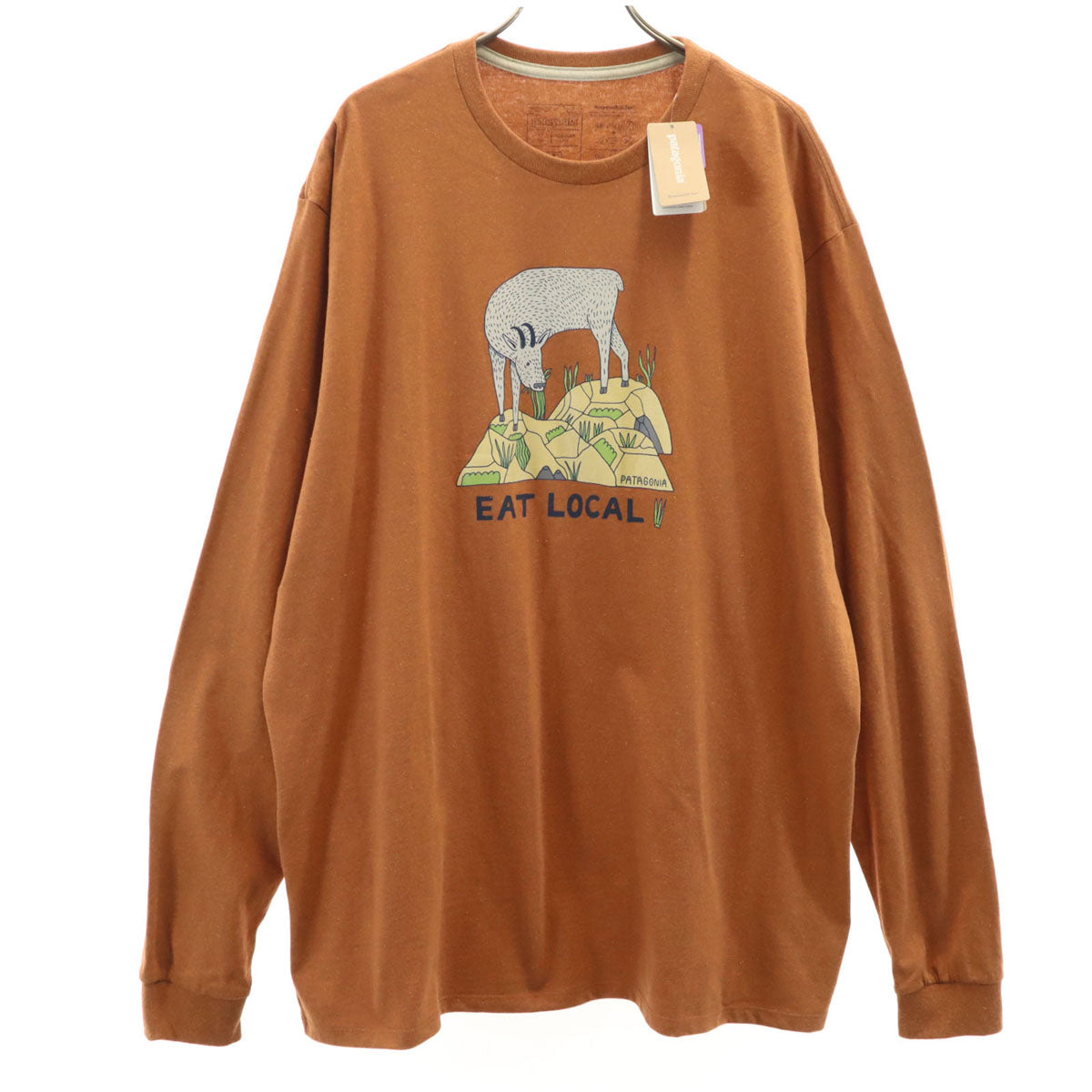 未使用 patagonia パタゴニア Eat Local Goat 長袖 レスポンシビリティー Tシャツ L ブラウン 38513SP20 アウトドア ロンT メンズ