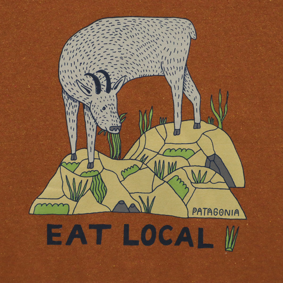 未使用 patagonia パタゴニア Eat Local Goat 長袖 レスポンシビリティー Tシャツ L ブラウン 38513SP20 アウトドア ロンT メンズ