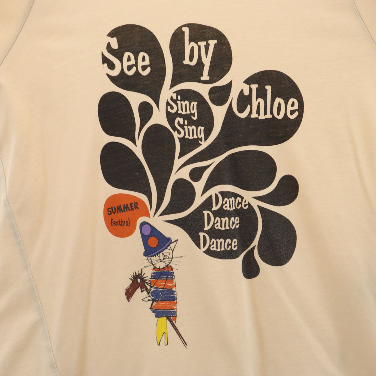 SEE BY CHLOE シーバイクロエ 7分袖 Tシャツ 40 ペールオレンジ ロンT レディース