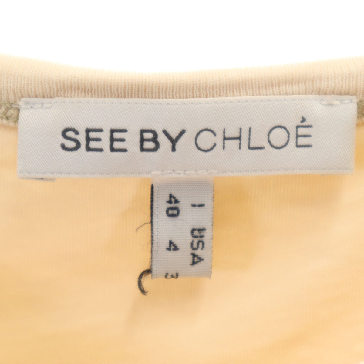 SEE BY CHLOE シーバイクロエ 7分袖 Tシャツ 40 ペールオレンジ ロンT レディース