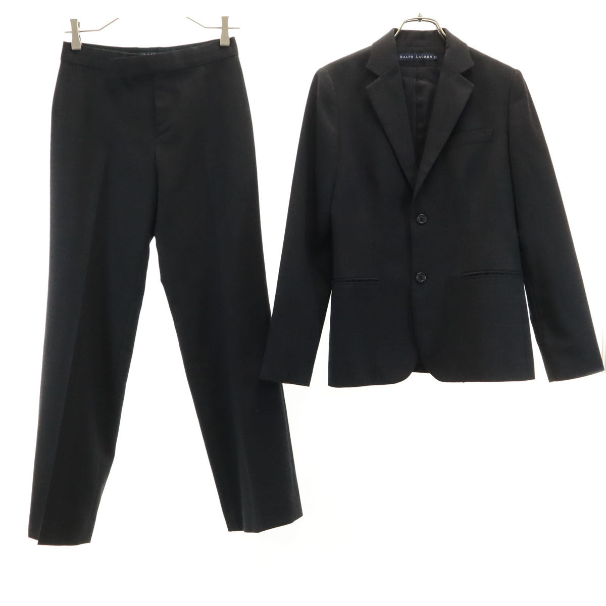 RALPH LAUREN ラルフローレン 日本製 ウール パンツスーツ 上下 セットアップ 7 グレー インパクト21 レディース