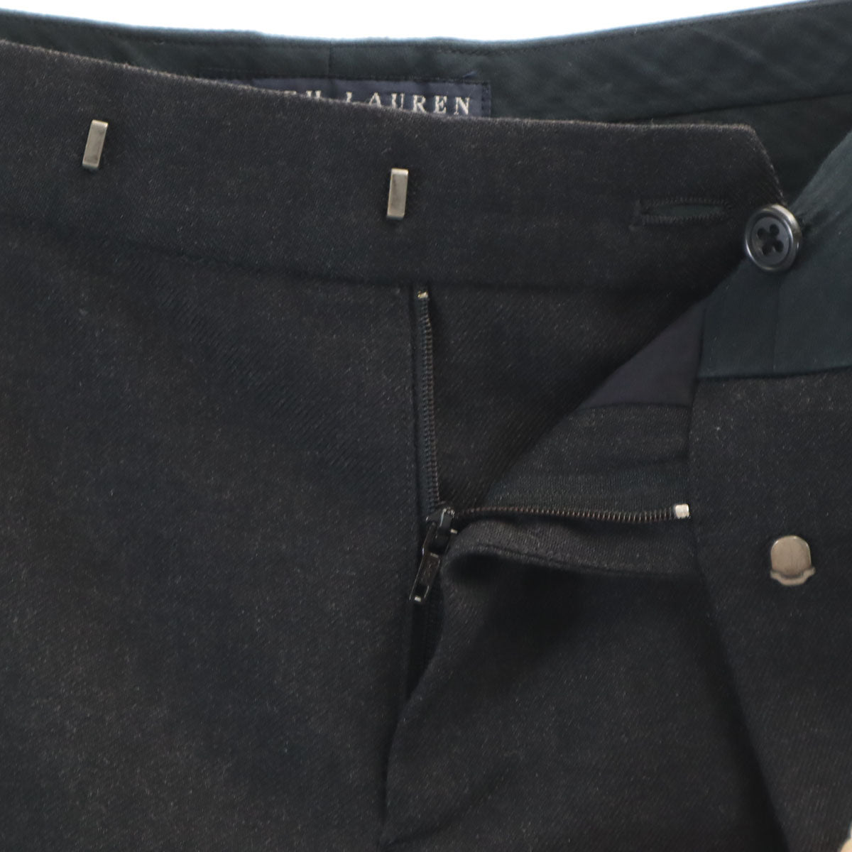 RALPH LAUREN ラルフローレン 日本製 ウール パンツスーツ 上下 セットアップ 7 グレー インパクト21 レディース