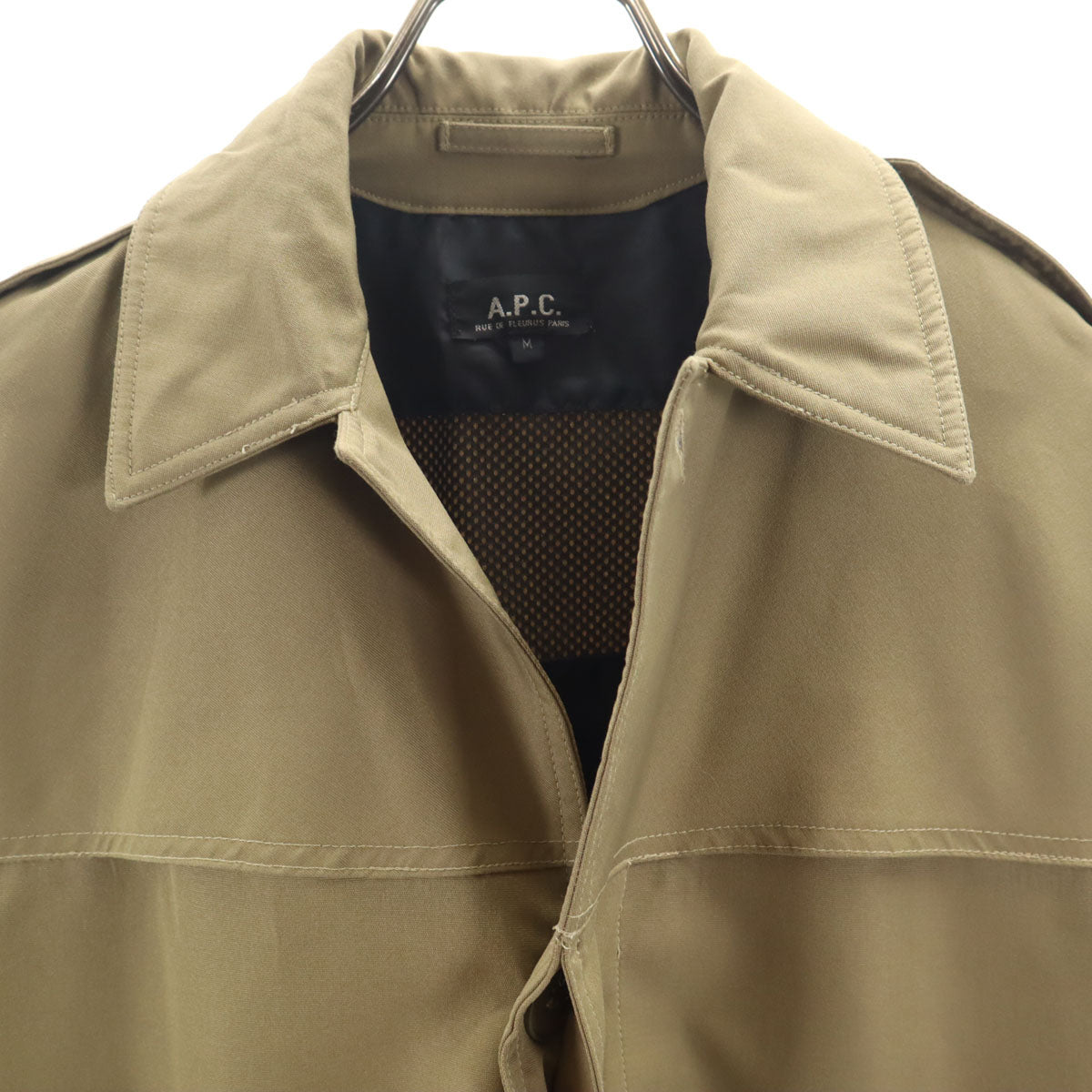 A.P.C. アーペーセー フランス製 オールド ステンカラーコート M オリーブ系 メンズ