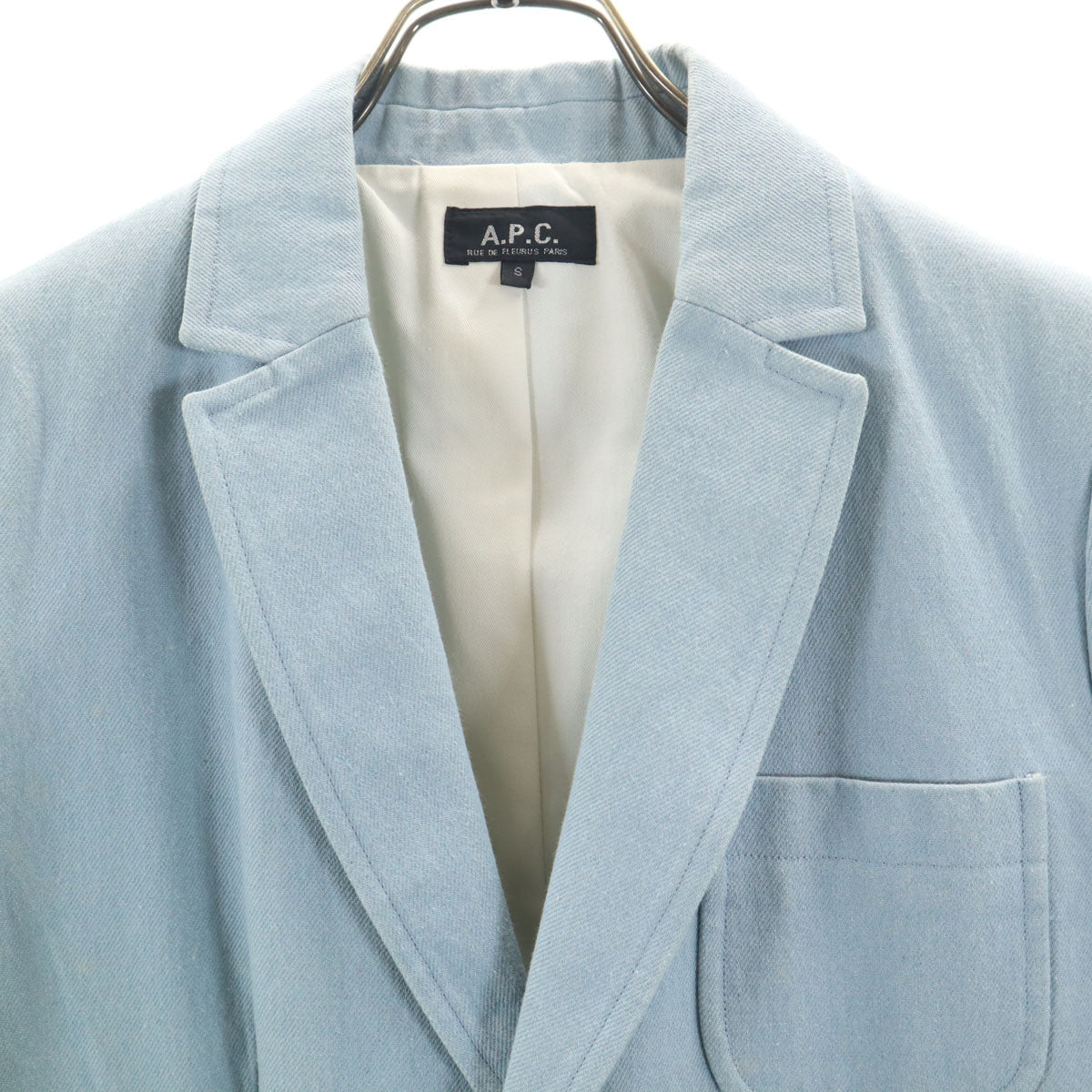 A.P.C. アーペーセー フランス製 オールド デニム テーラードジャケット S ブルー メンズ