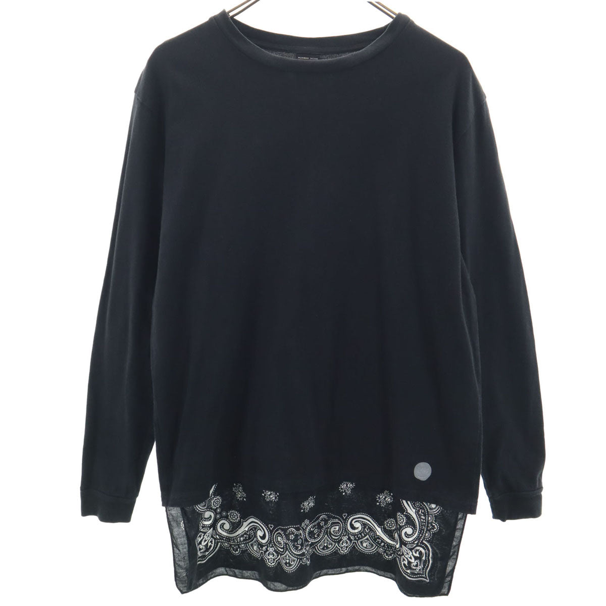 NUMBER(N)INE ナンバーナイン 日本製 長袖 Tシャツ 2 ブラック ロンT メンズ