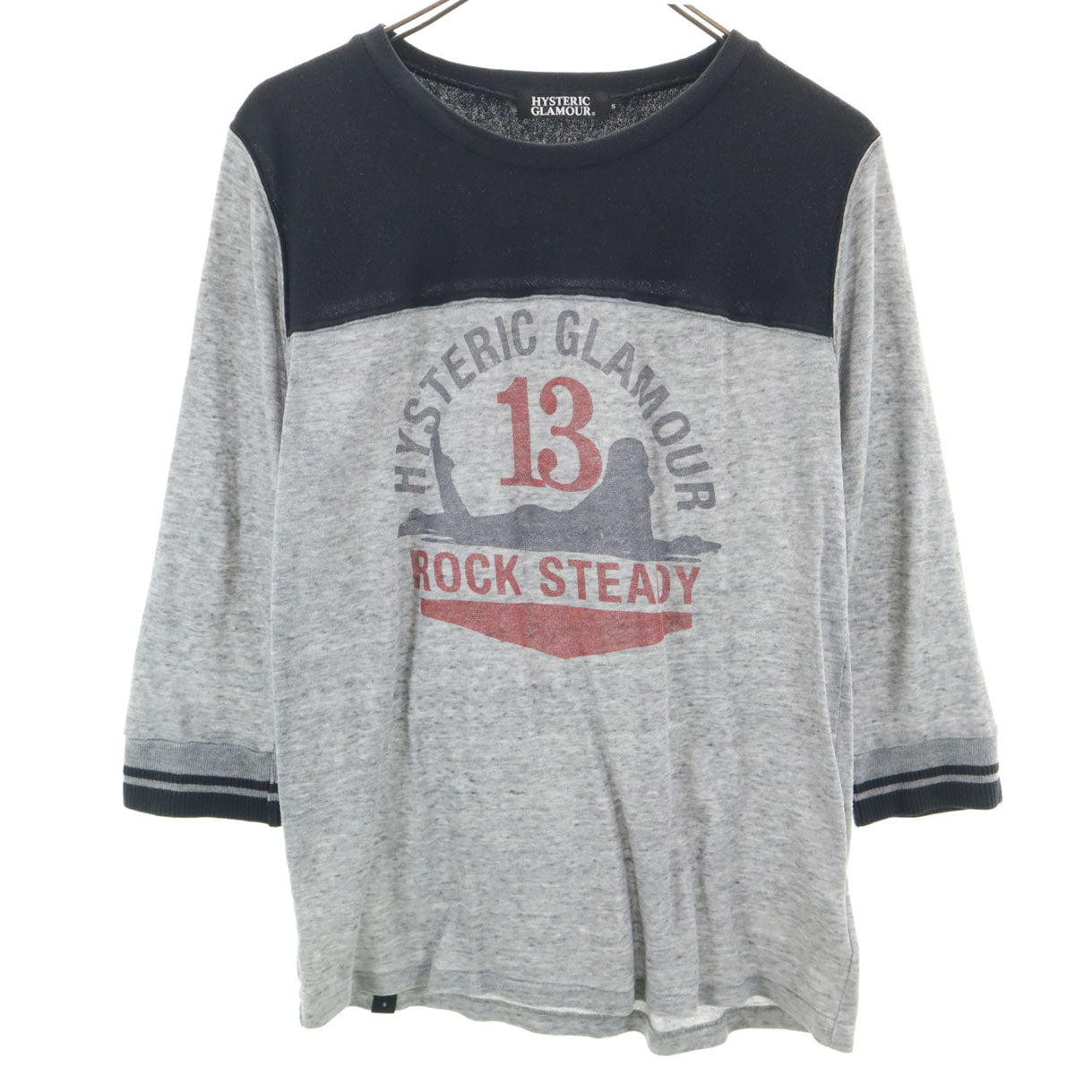 HYSTERIC GLAMOUR ヒステリックグラマー 日本製 7分袖 Tシャツ S グレー レディース