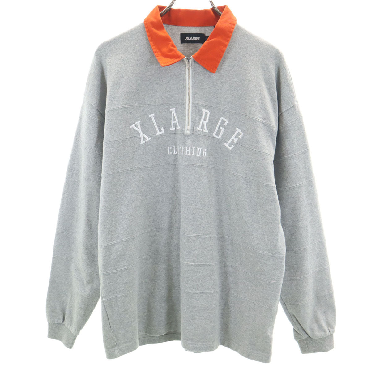 XLARGE エクストララージ 長袖 ハーフジップ ラガーシャツ L グレー メンズ