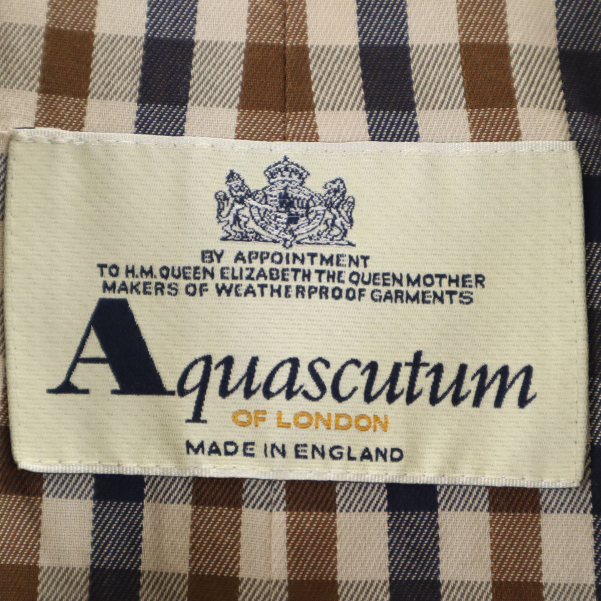 Aquascutum アクアスキュータム イングランド製 ステンカラーコート ネイビー メンズ
