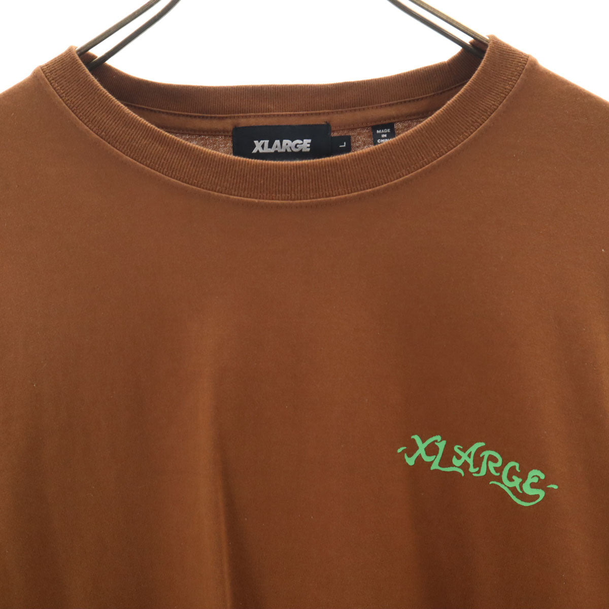 XLARGE エクストララージ バックプリント 長袖 Tシャツ L ブラウン ロンT メンズ