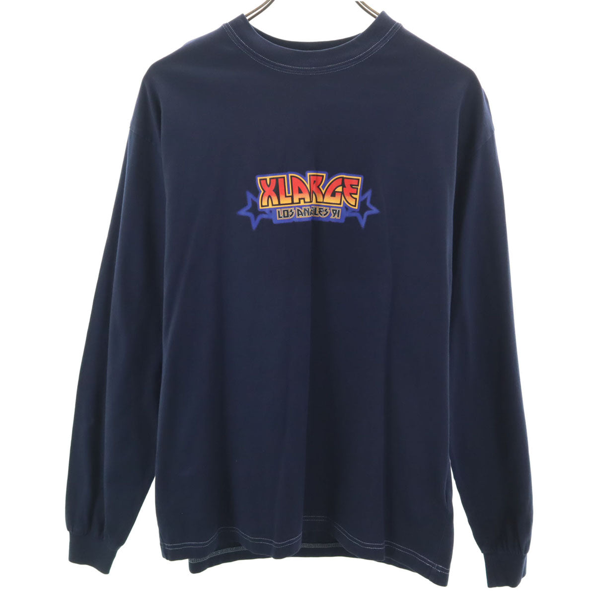 XLARGE エクストララージ バックプリント 長袖 Tシャツ M ネイビー ロンT メンズ