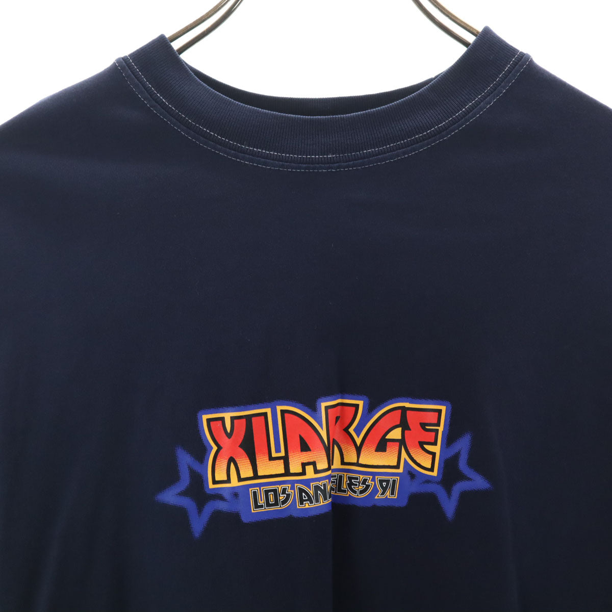 XLARGE エクストララージ バックプリント 長袖 Tシャツ M ネイビー ロンT メンズ