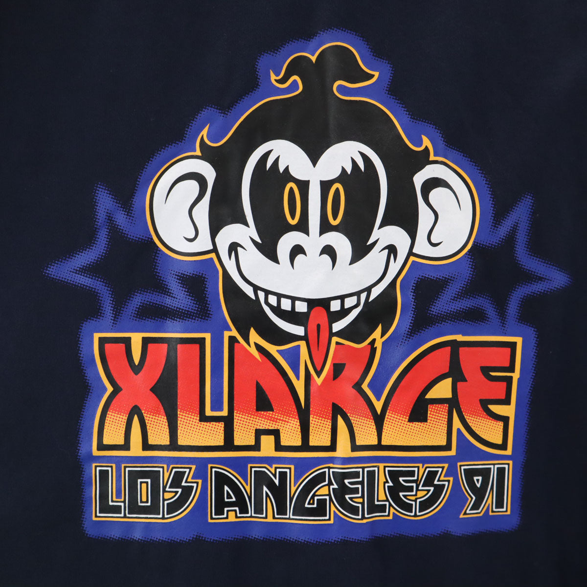 XLARGE エクストララージ バックプリント 長袖 Tシャツ M ネイビー ロンT メンズ