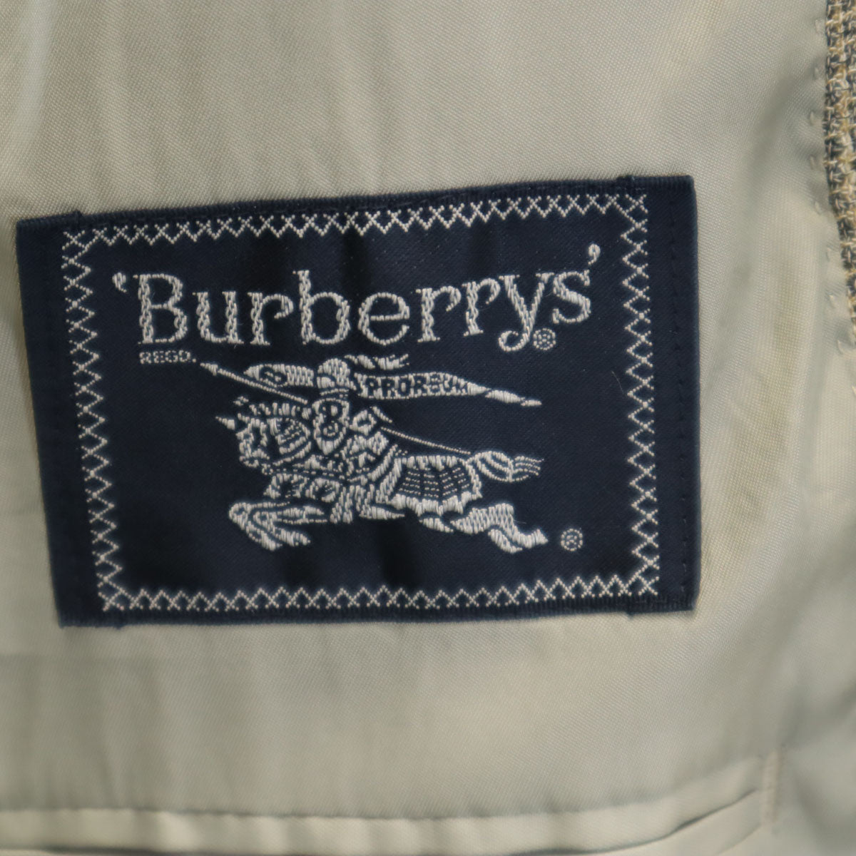 Burberrys バーバリーズ 90s 日本製 シルク リネンブレンド オールド チェック柄 テーラードジャケット 42 ベージュ メンズ