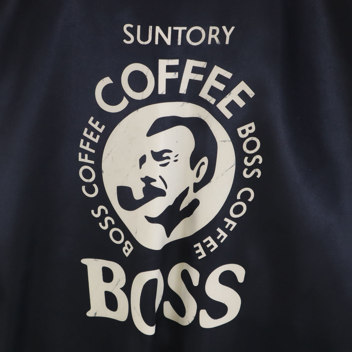 SUNTORY サントリー バックプリント BOSS COFFEE スタジャン ネイビー メンズ