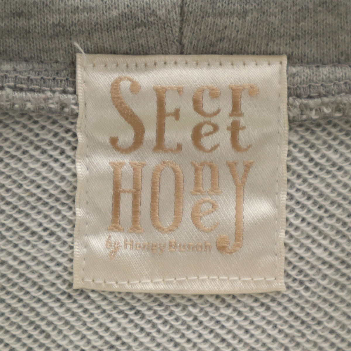 Secret Honey シークレットハニー 長袖 うさ耳 スウェット ジップパーカー グレー レディース