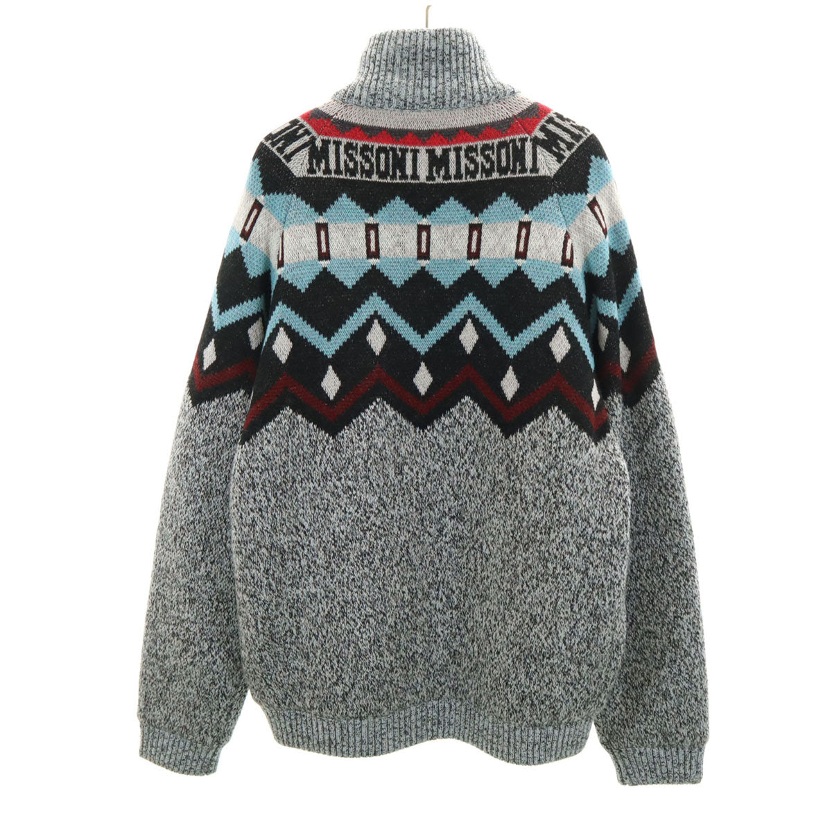 Missoni ミッソーニ フェアアイル柄 ニットジャケット 48 マルチ 中綿 メンズ