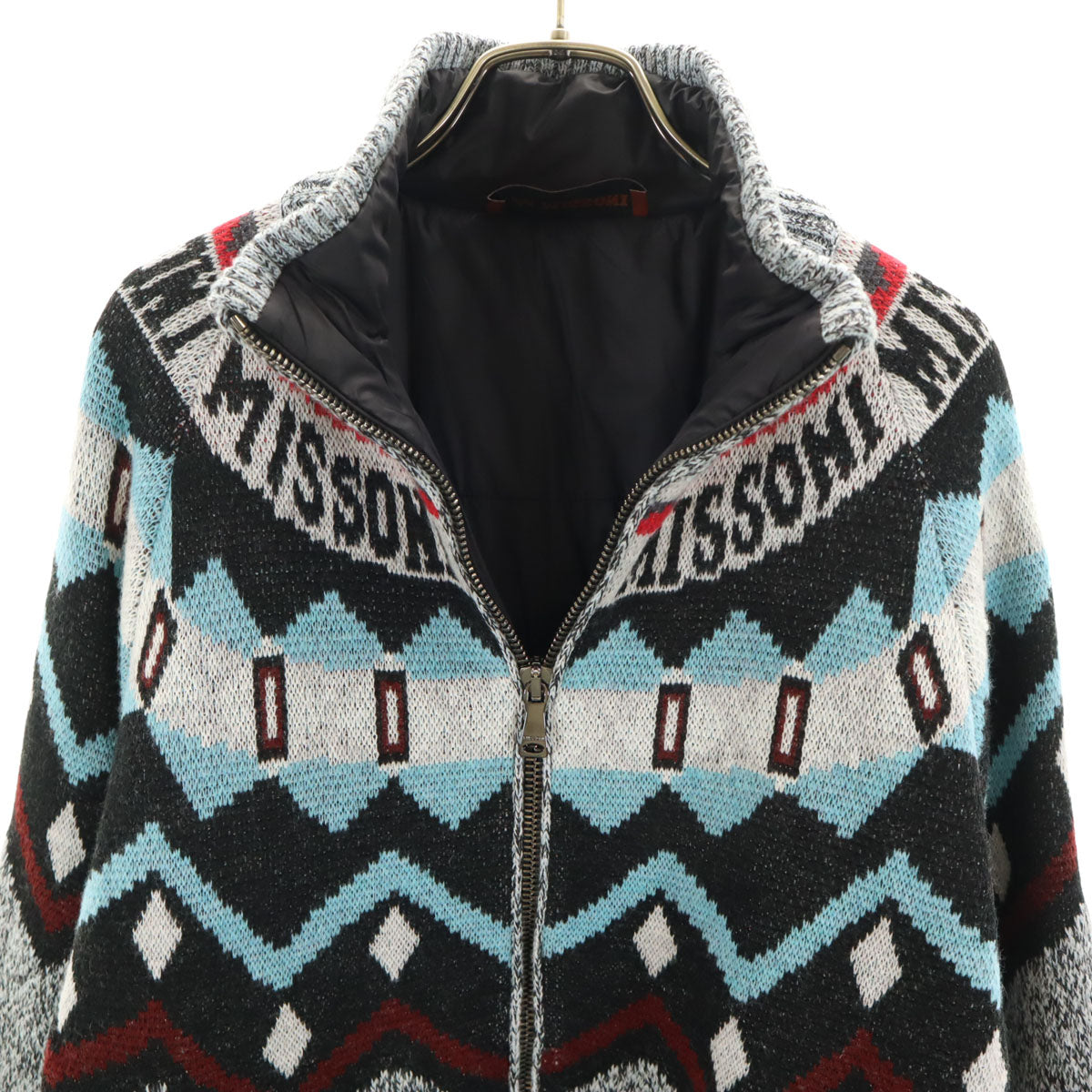Missoni ミッソーニ フェアアイル柄 ニットジャケット 48 マルチ 中綿 メンズ
