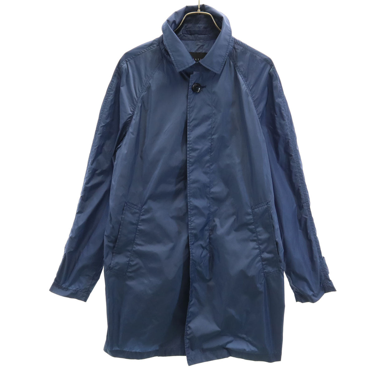 ESTNATION エストネーション ナイロン ステンカラーコート S ネイビー メンズ