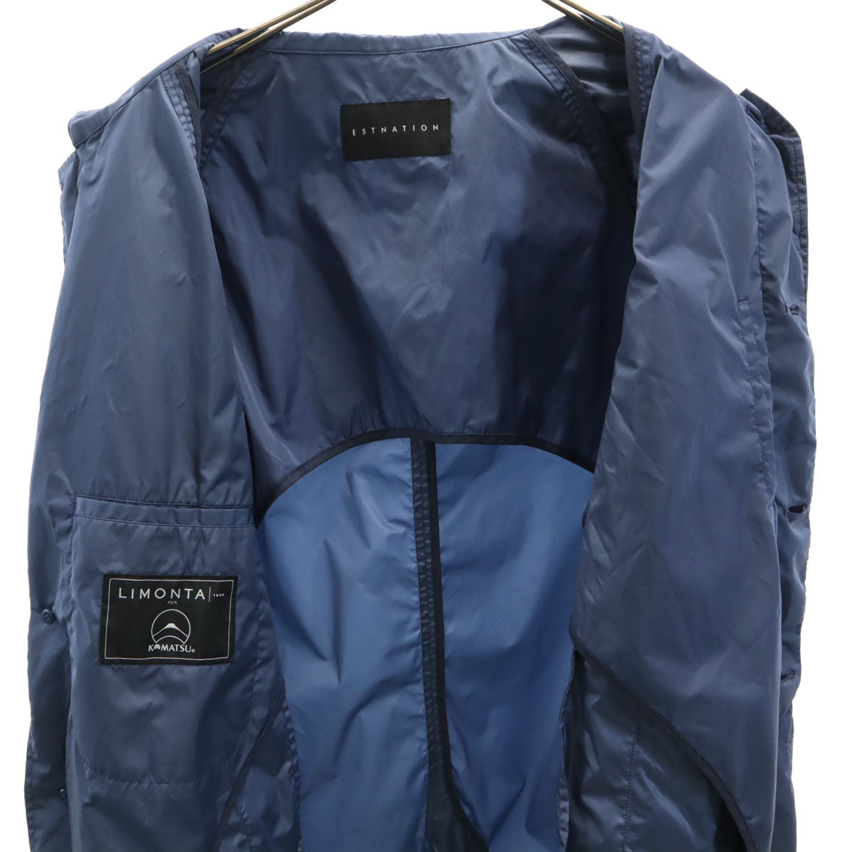 ESTNATION エストネーション ナイロン ステンカラーコート S ネイビー メンズ