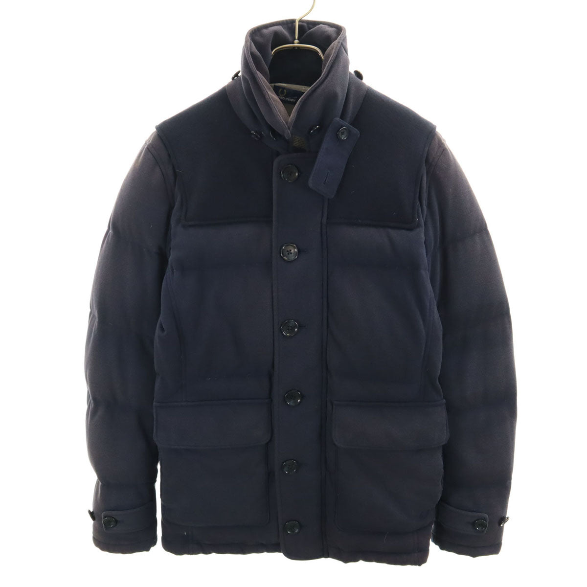 FRED PERRY フレッドペリー ハイブリッド ダウンジャケット XS ネイビー メンズ