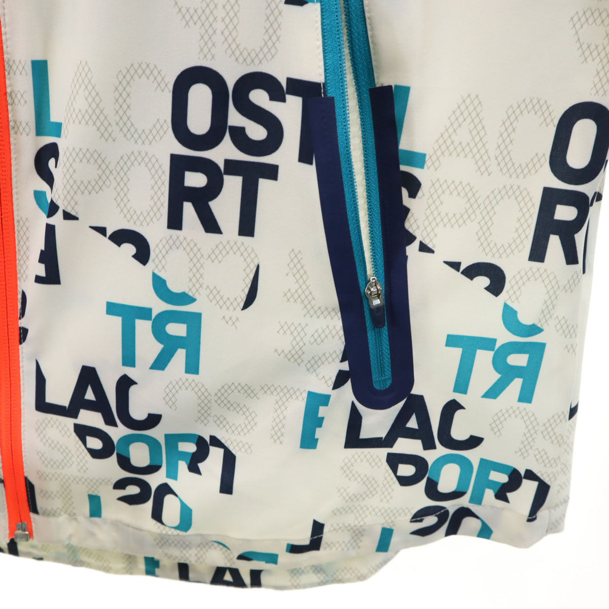 LACOSTE SPORT ラコステスポーツ 総柄 ジップジャケット 38 ホワイト系 レディース