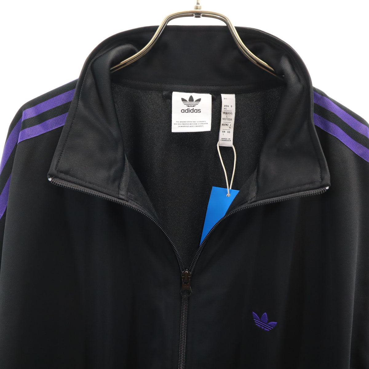 未使用 adidas Originals アディダスオリジナルス トレフォイルロゴ トラックジャケット XL ブラック ジャージ メンズ