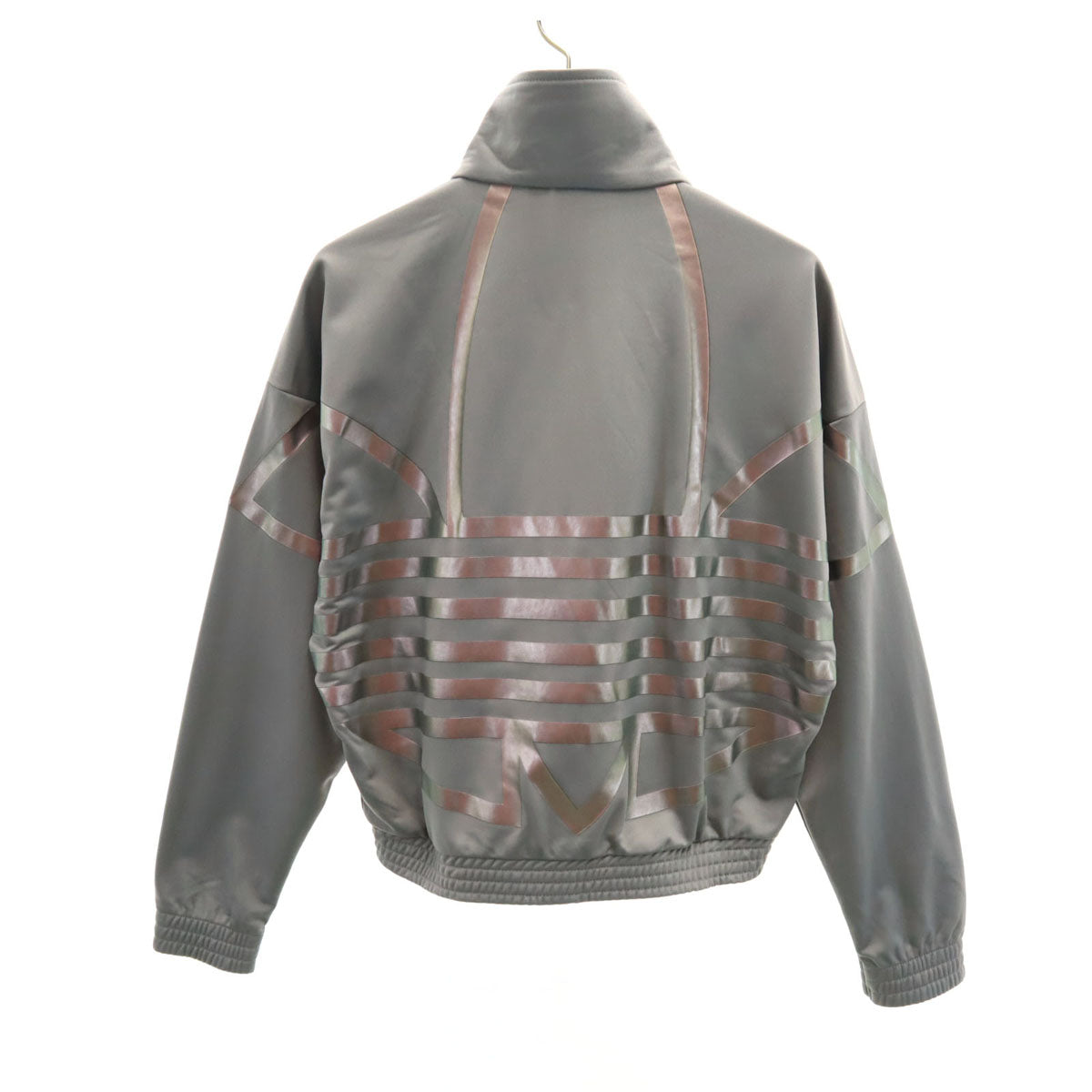 adidas Originals アディダスオリジナルス トレフォイルロゴ クロップド丈 トラックジャケット M グレー ジャージ レディース