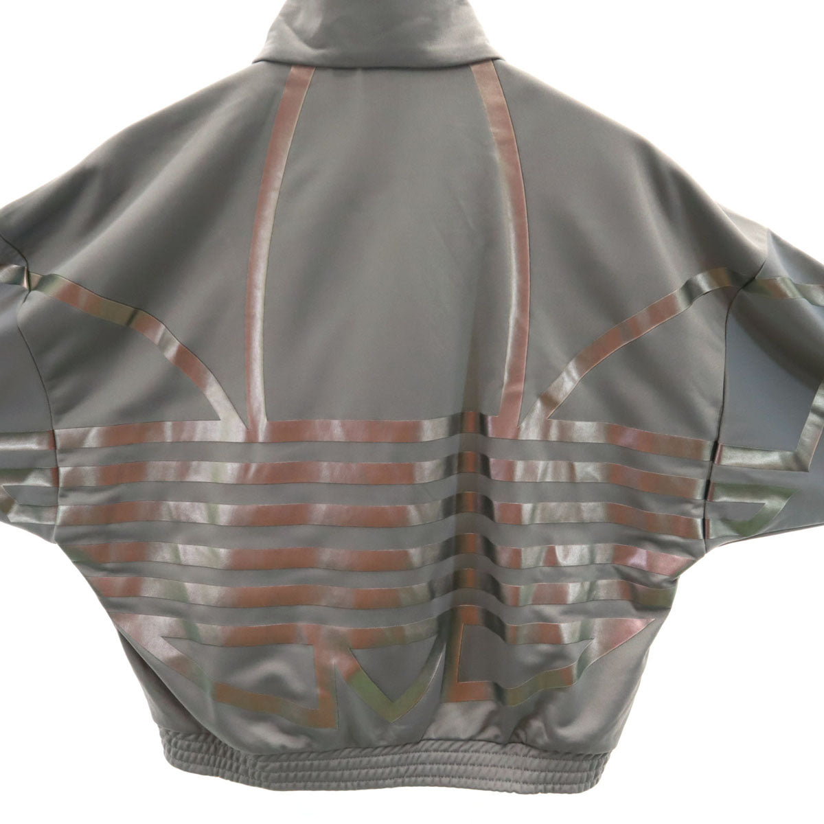 adidas Originals アディダスオリジナルス トレフォイルロゴ クロップド丈 トラックジャケット M グレー ジャージ レディース