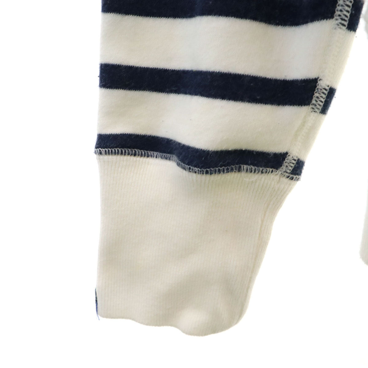 LOOPWHEELER ループウィラー 日本製 ボーダー柄 長袖 スウェット ジップパーカー S ホワイト メンズ