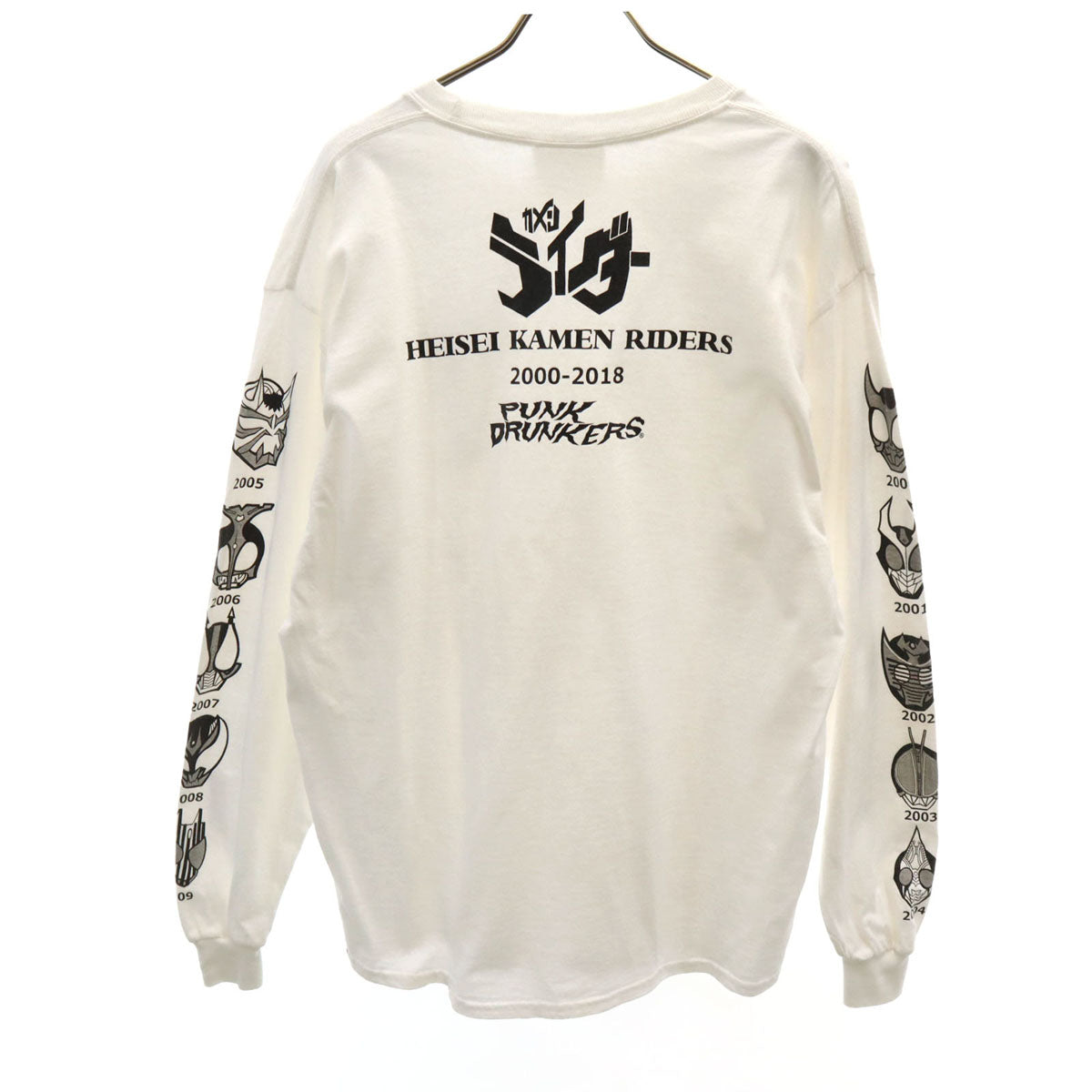 PUNK DRUNKERS パンクドランカーズ 平成ライダー20作品記念 長袖 Tシャツ L ホワイト ロンT メンズ