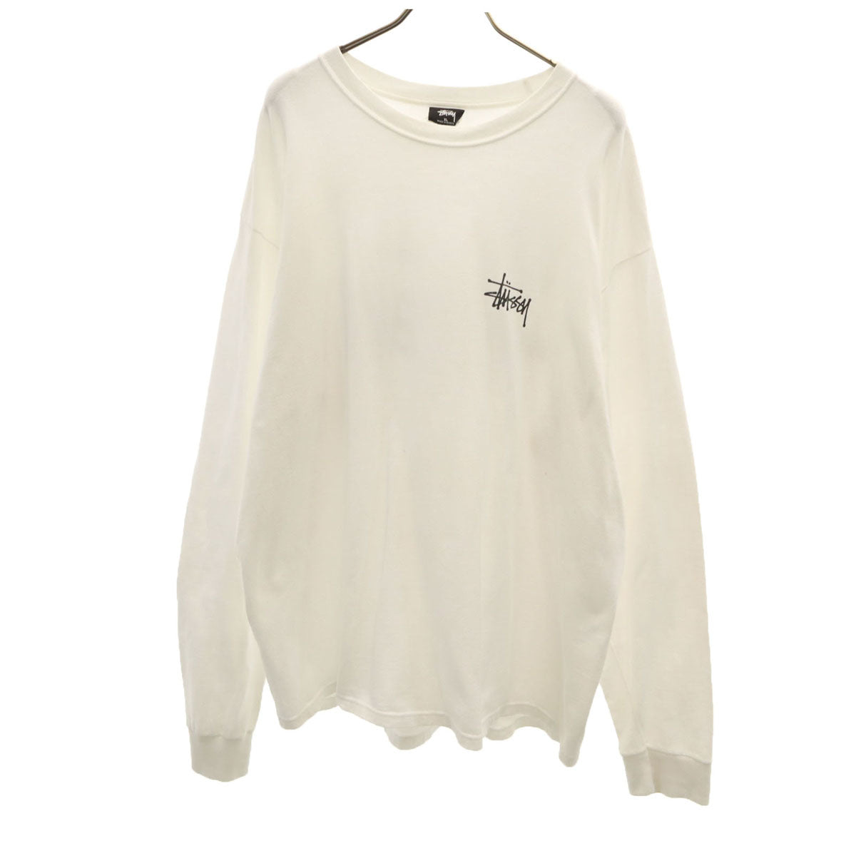 STUSSY ステューシー バックロゴ 長袖 Tシャツ XL ホワイト ロンT メンズ