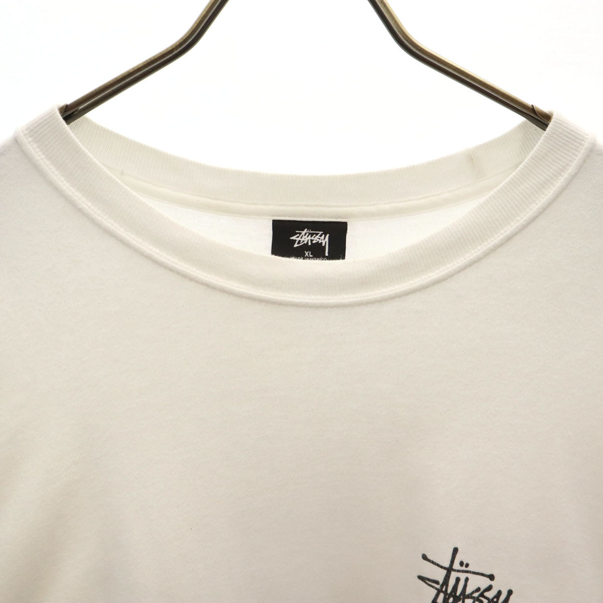 STUSSY ステューシー バックロゴ 長袖 Tシャツ XL ホワイト ロンT メンズ