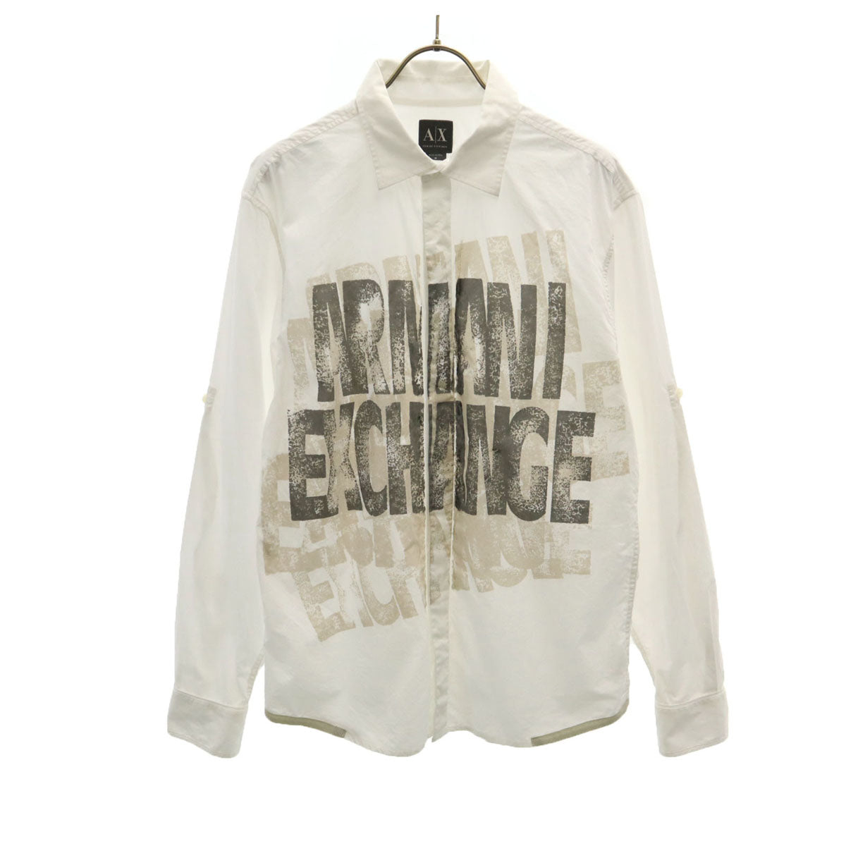 ARMANI EXCHANGE アルマーニエクスチェンジ 長袖 コットンシャツ M ホワイト メンズ