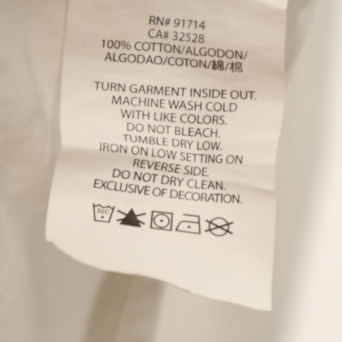 ARMANI EXCHANGE アルマーニエクスチェンジ 長袖 コットンシャツ M ホワイト メンズ