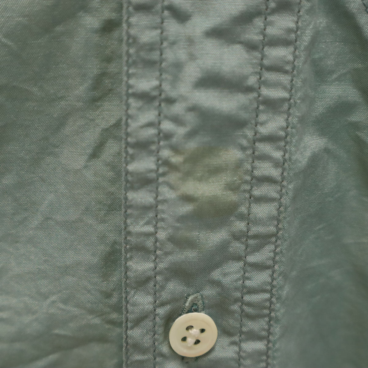 ISSEY MIYAKE イッセイミヤケ 90s シルクブレンド オールド 長袖 シャツ M グリーングレー メンズ