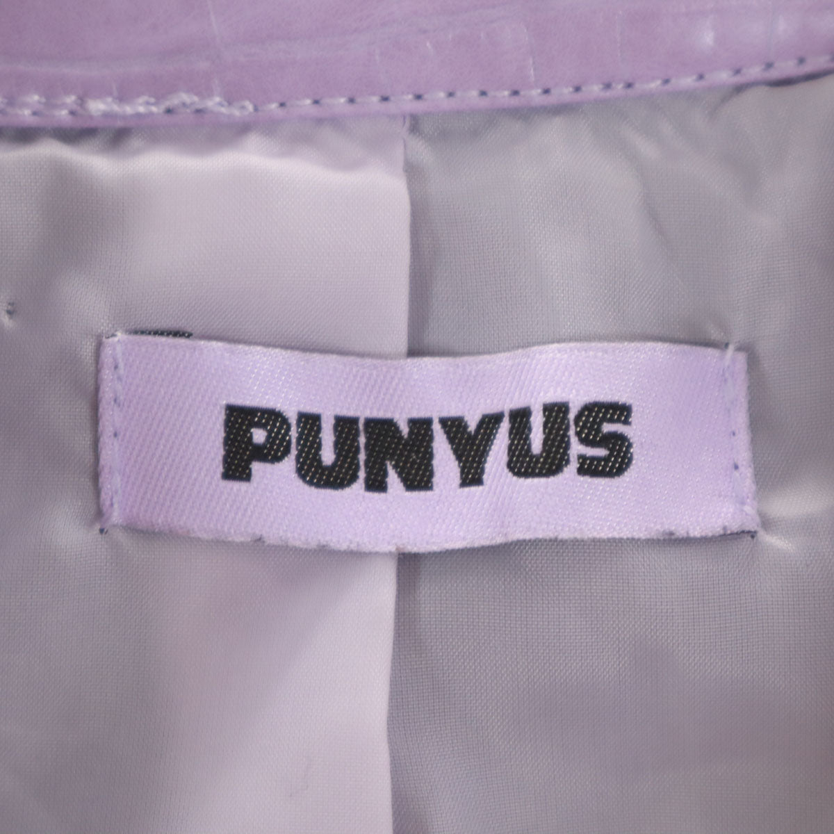 PUNYUS プニュズ エコクロコレザー ジャケット 上下 セットアップ 2 パープル レディース