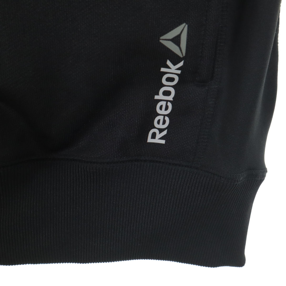 未使用 Reebok リーボック カモフラ柄切替 長袖 ジップパーカー 上下 セットアップ M/L ブラック ジャージ メンズ