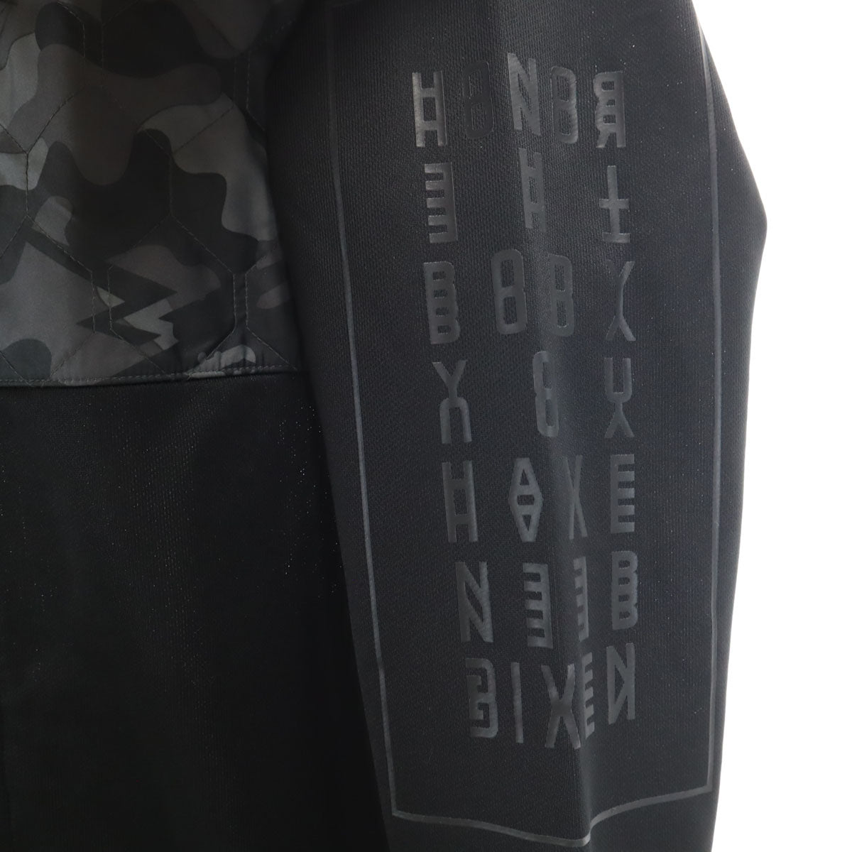 未使用 Reebok リーボック カモフラ柄切替 長袖 ジップパーカー 上下 セットアップ M/L ブラック ジャージ メンズ