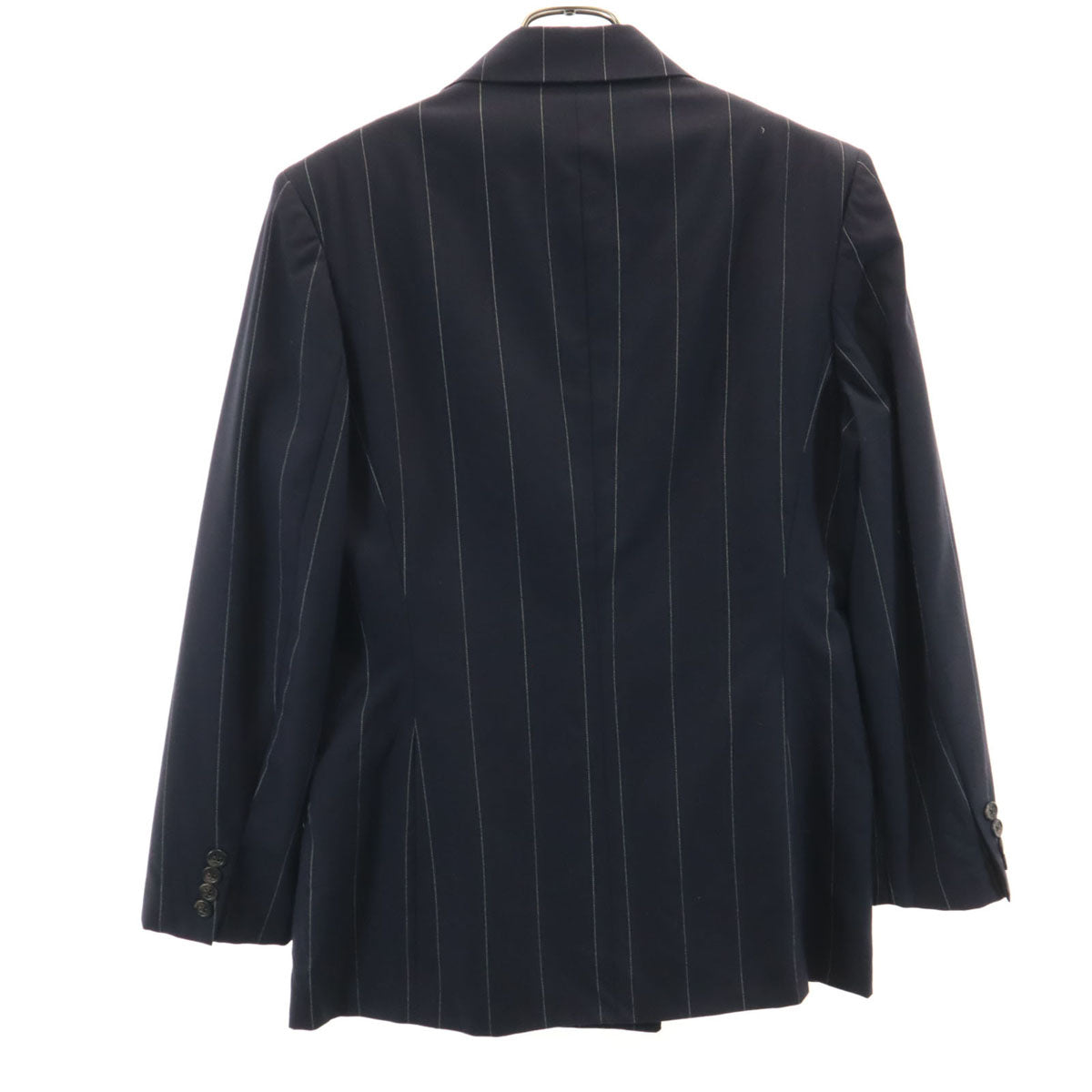 RALPH LAUREN ラルフローレン ストライプ柄 テーラードジャケット 9 ネイビー ダブルボタン レディース