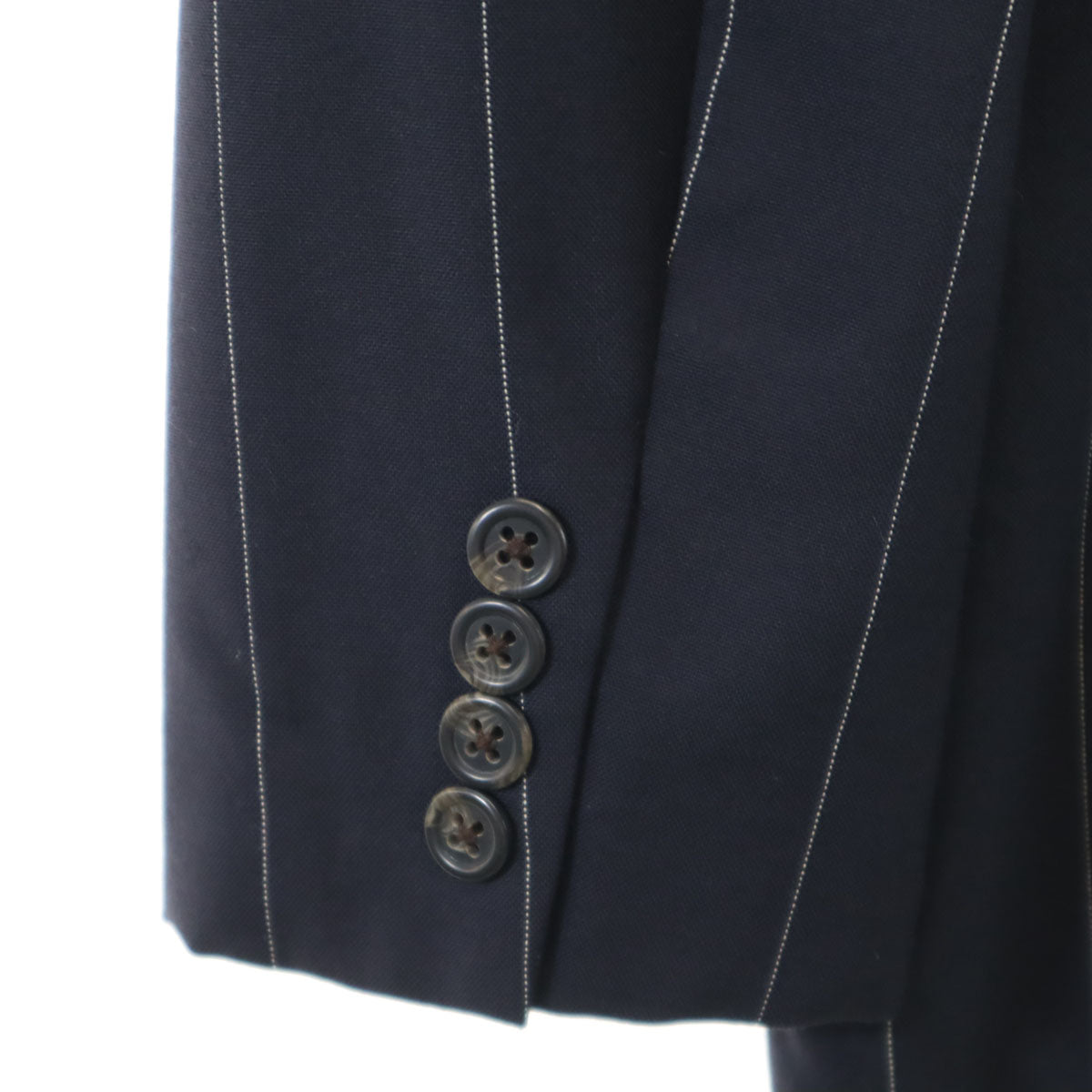 RALPH LAUREN ラルフローレン ストライプ柄 テーラードジャケット 9 ネイビー ダブルボタン レディース