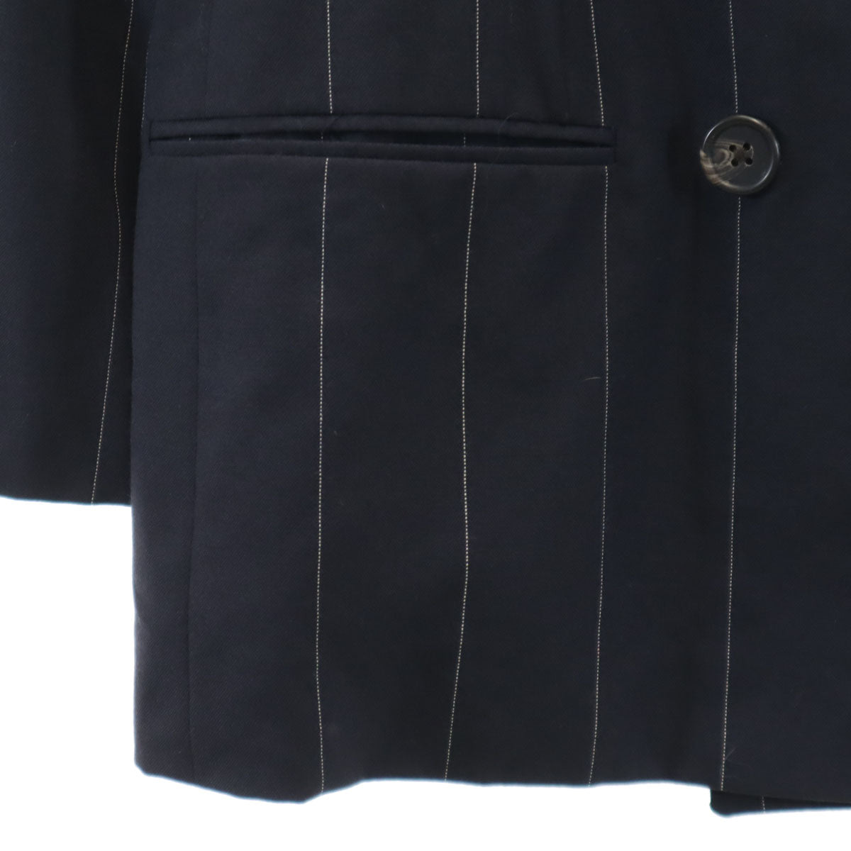 RALPH LAUREN ラルフローレン ストライプ柄 テーラードジャケット 9 ネイビー ダブルボタン レディース